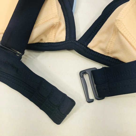 Kona Sol Women's Size Medium 8-10 Lightly Lined Bikini Swim Top Ruffle Blue New - Picture 3 of 13